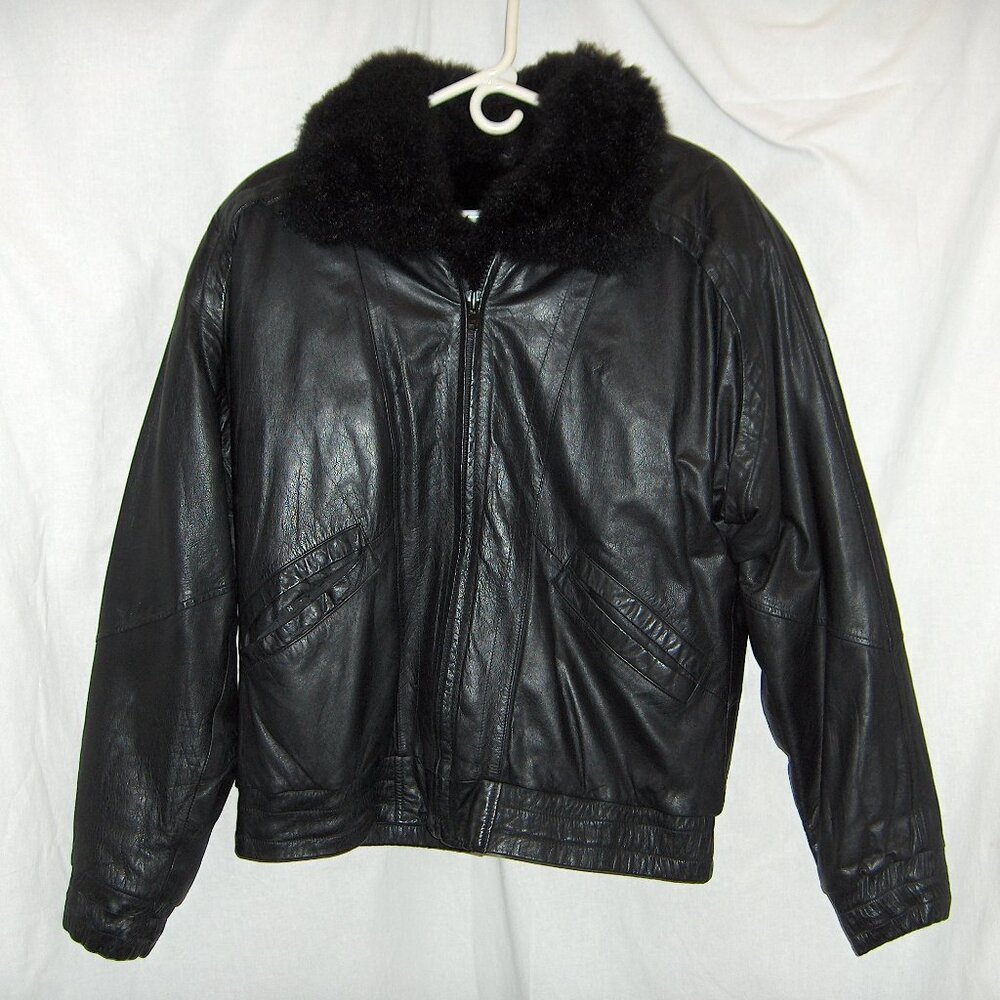 Greg Bell Leather Coat, M, Measures 50" Chest